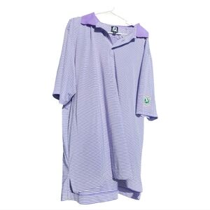 FootJoy Purple and White Striped Polo Shirt